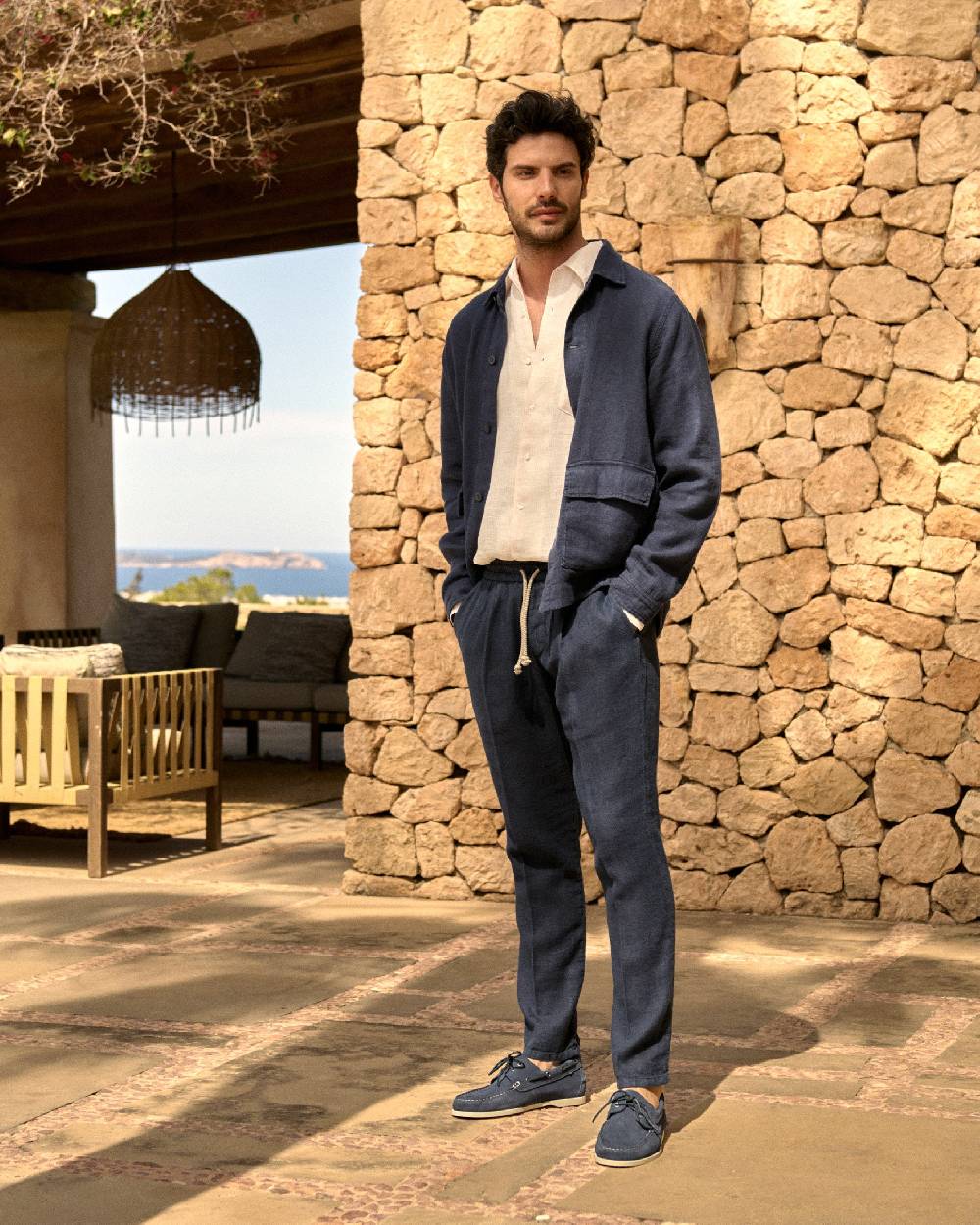 Manebí Linen Sahara Over Jacket - Night Blue Limitato a 3 giorni