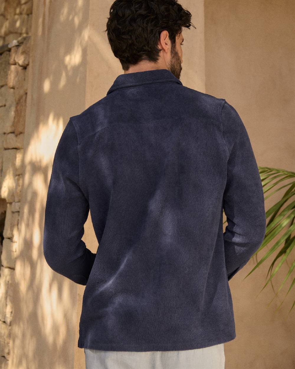 Manebí Organic Terry Cotton|Antonello Polo Shirt - Long Sleeves Navy Black Friday Prezzi