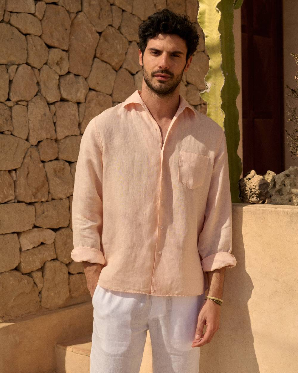 Manebí Washed Linen Panama Shirt - Spanish Villa Italy