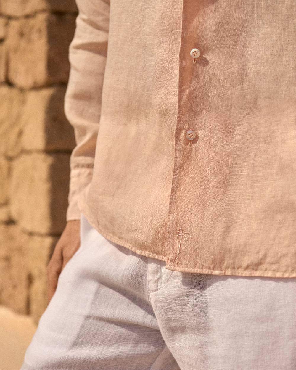 Manebí Washed Linen Panama Shirt - Spanish Villa Italy