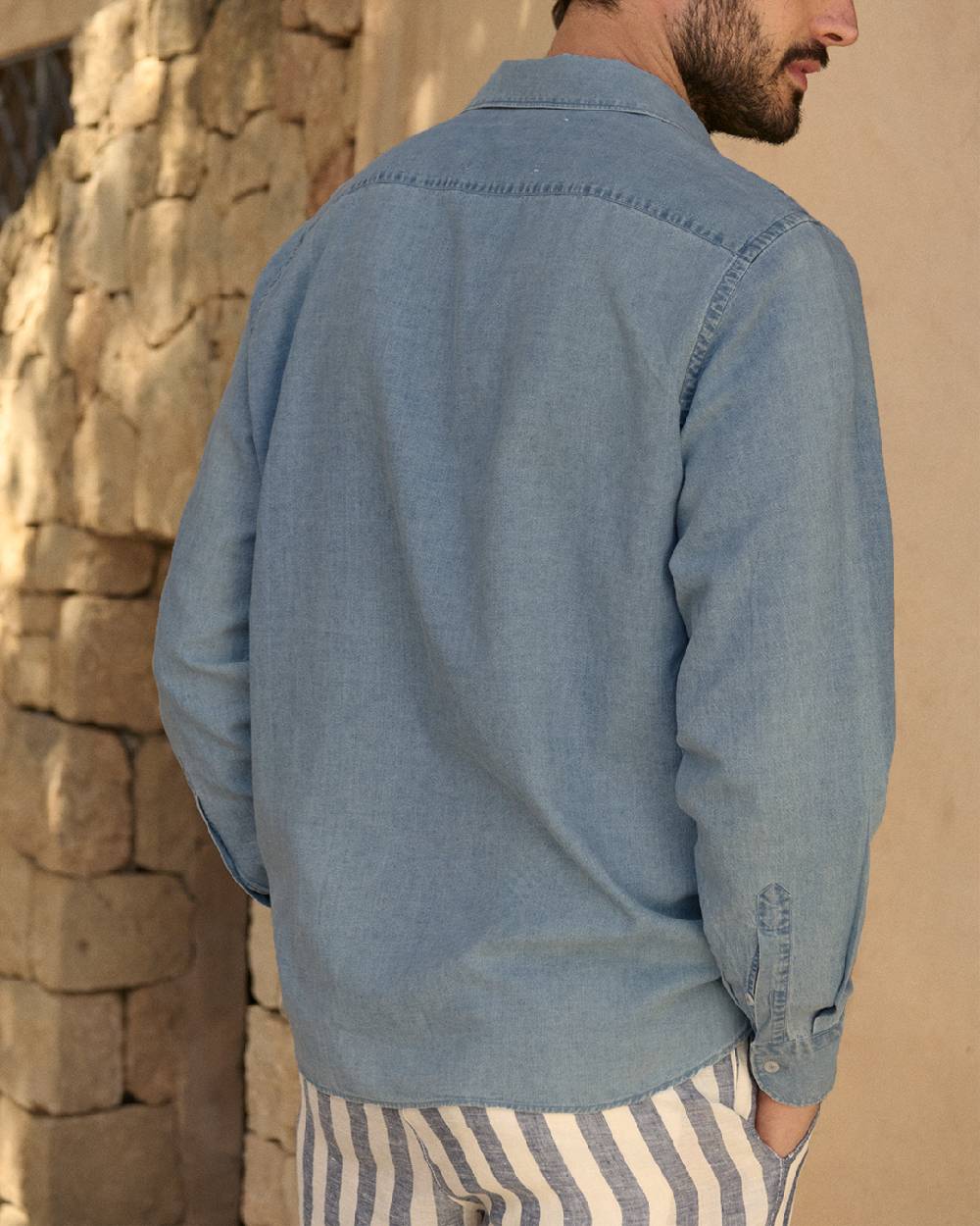 Manebí Lenim: Linen Denim|Panama Shirt In Linea