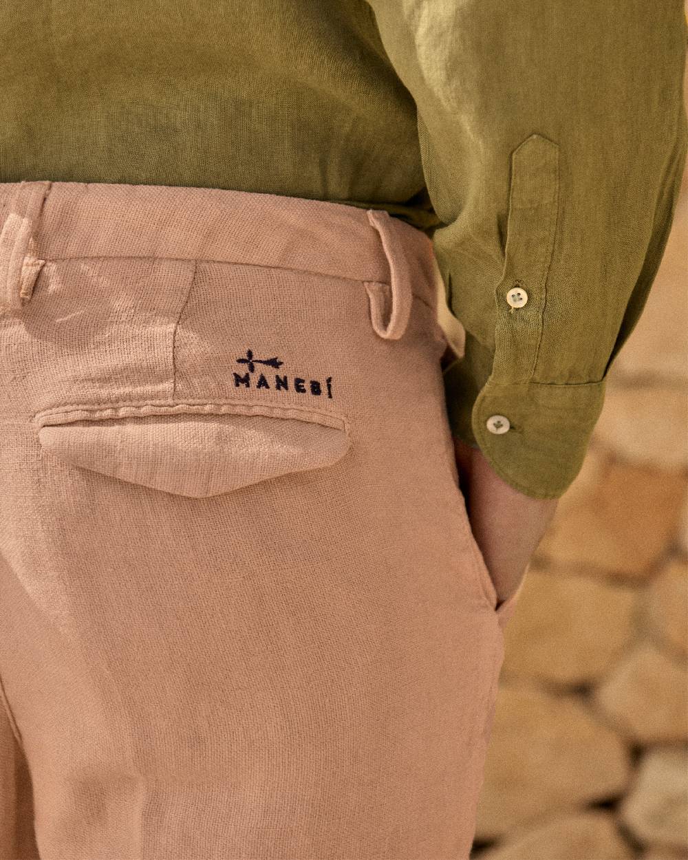 Manebí Woven Linen Milano Trousers - Spanish Villa Nuovo