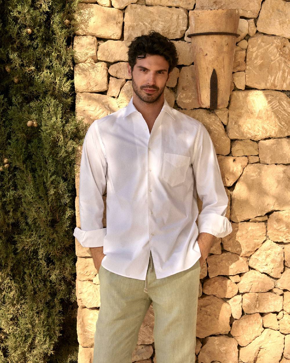 Manebí Poplin Panama Shirt - Off White Spedizione Gratuita