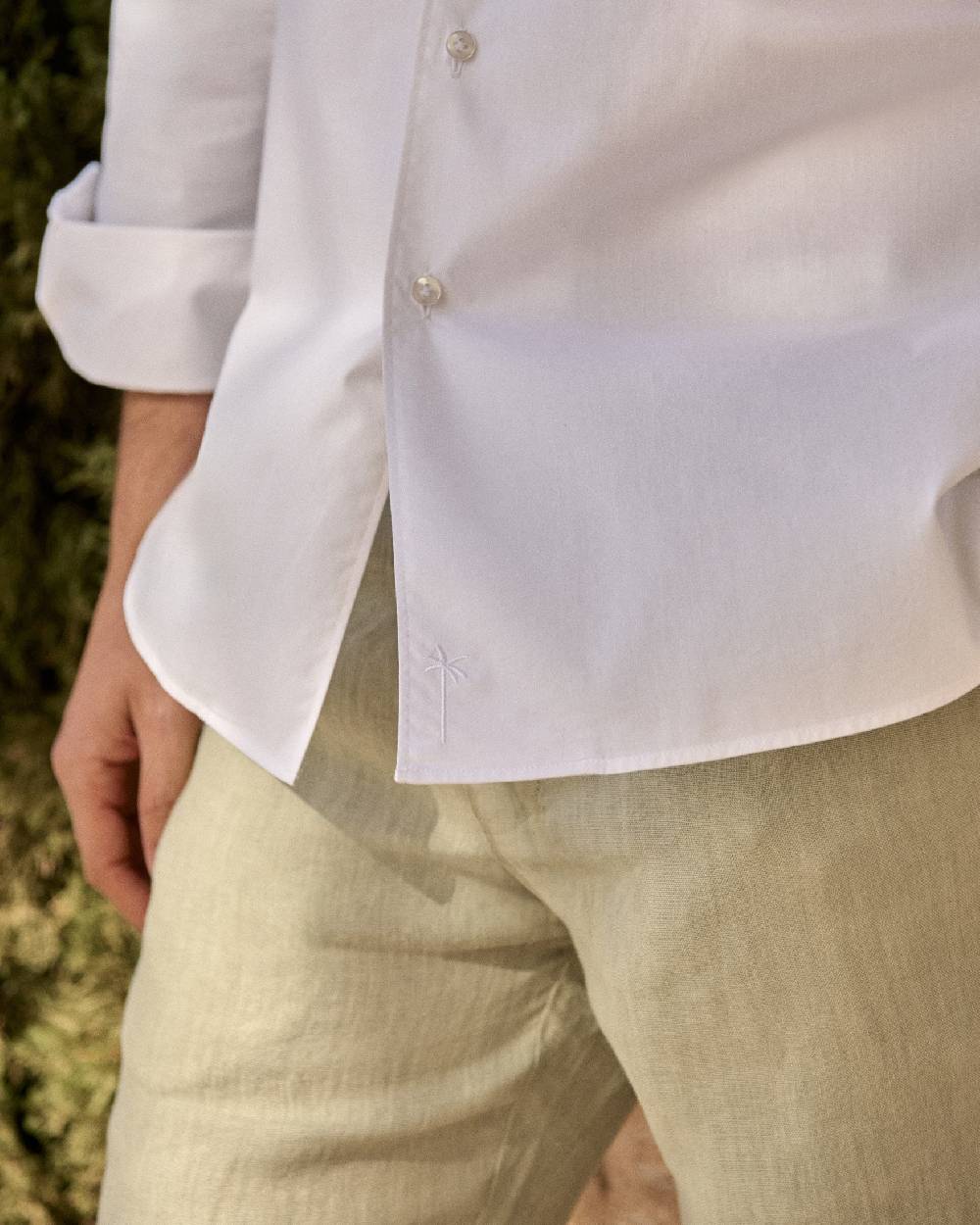 Manebí Poplin Panama Shirt - Off White Spedizione Gratuita