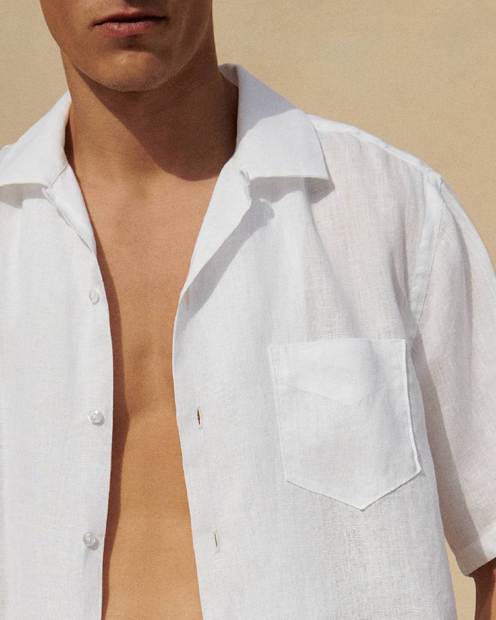 Manebí Havana Bowling Linen Shirt - White Pezzi Unici