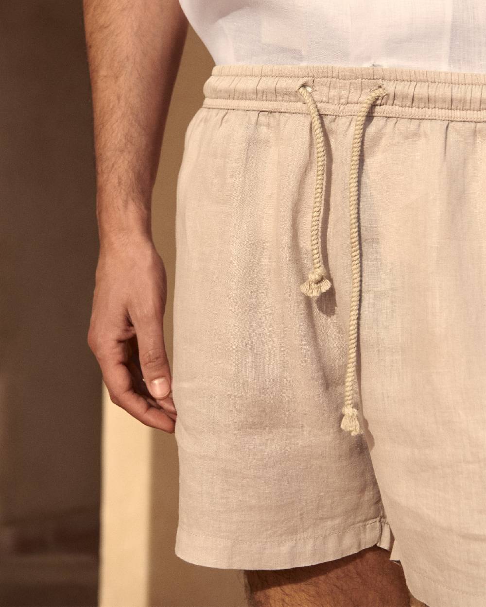 Manebí Light Linen Malibu Shorts - Kaki Beige Soddisfazione Garantita