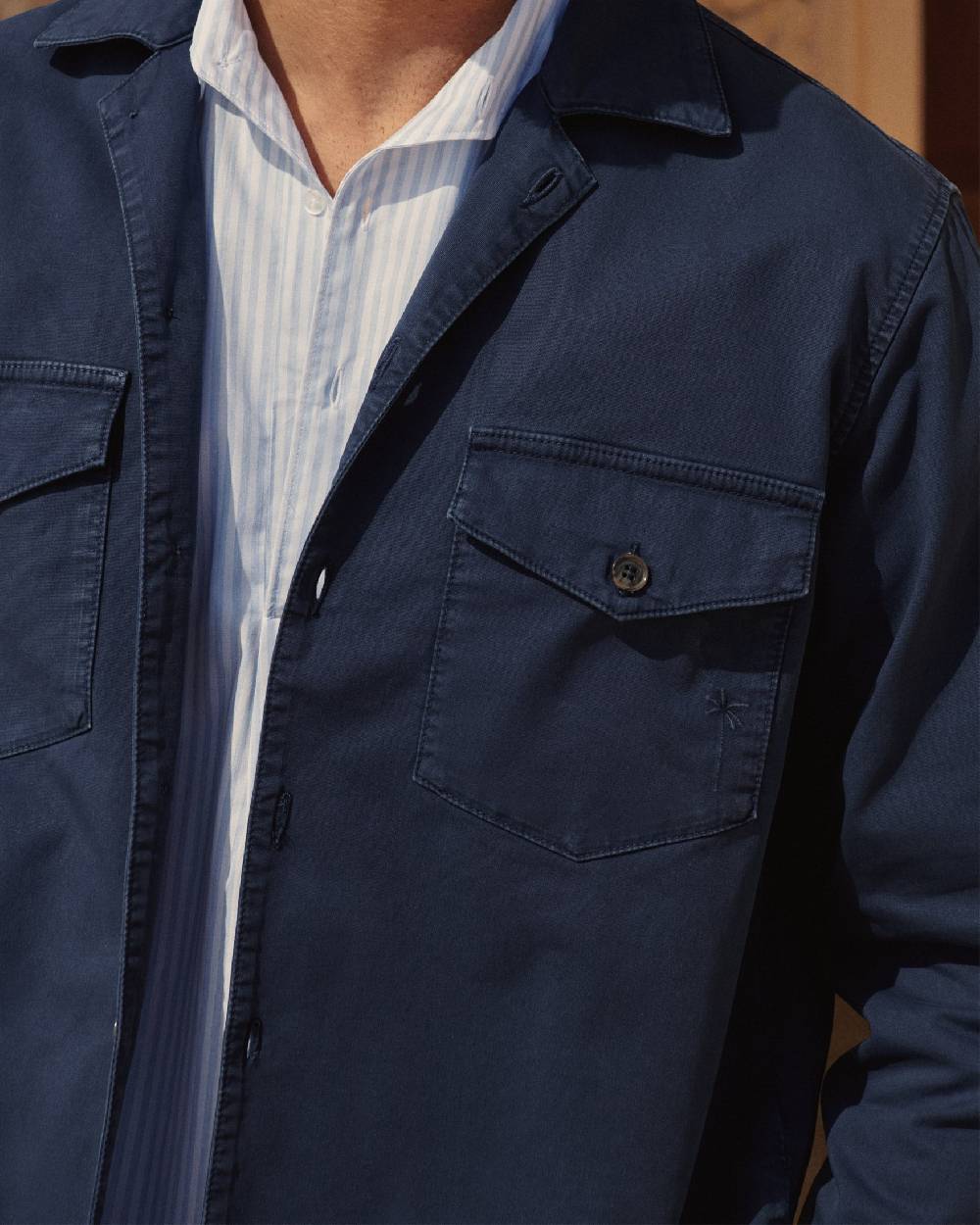 Manebí Stonewashed Cotton|Santa Fe Field Jacket - Embroidered Logo Night Blue Affare Del Giorno