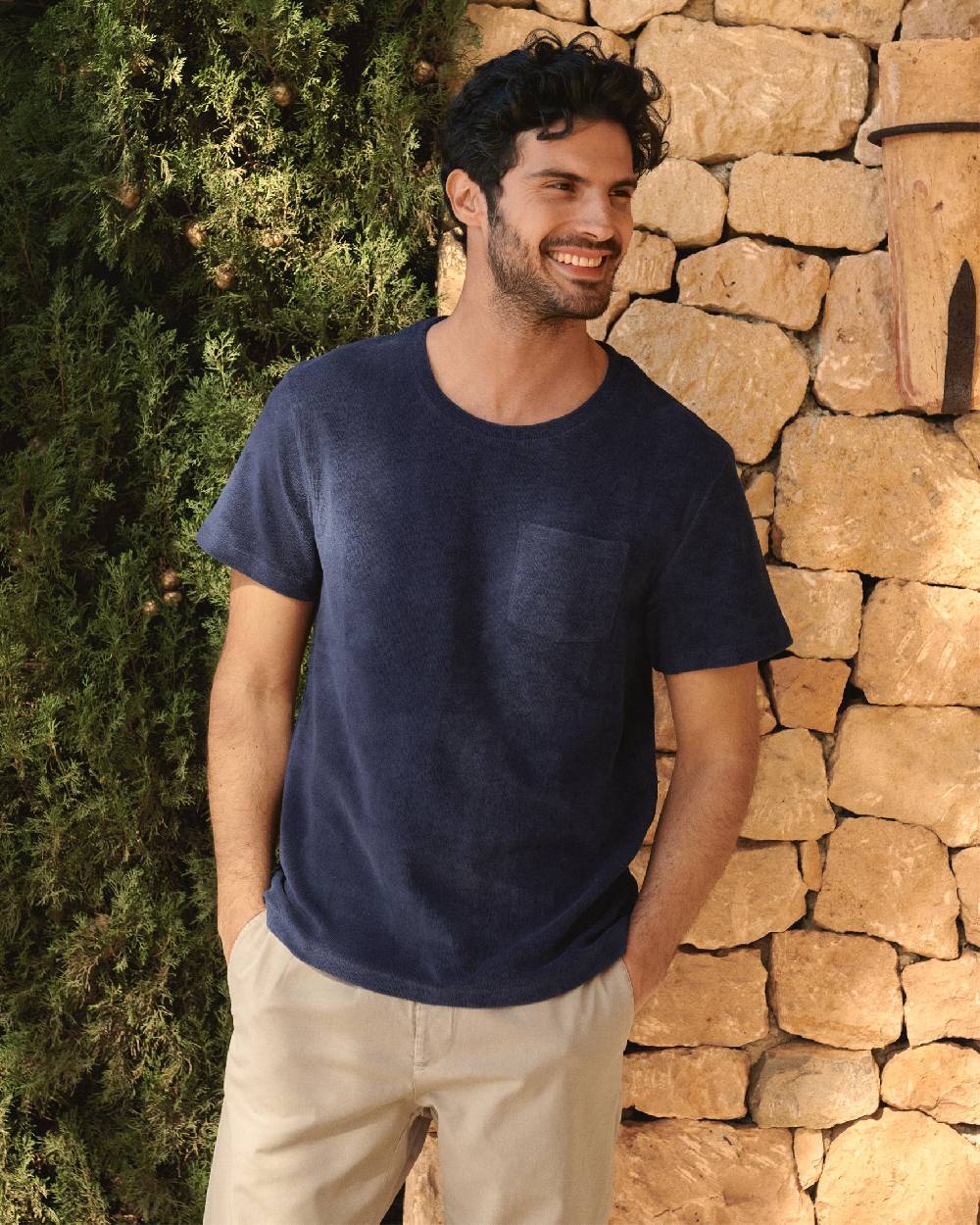 Manebí Organic Terry Cotton Emilio T-Shirt - Navy Novità