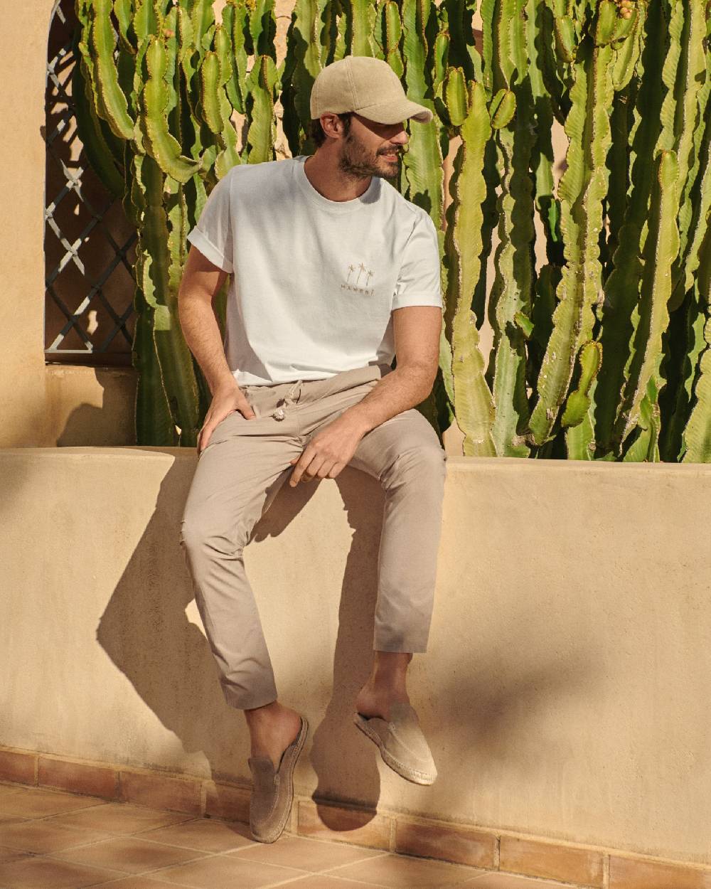Manebí Organic Terry Cotton Lucca Cap - Embroidered Logo Sand Online