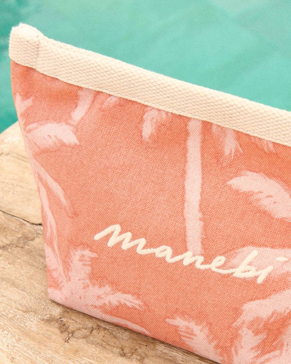 Manebí Canvas Tender2Tote - Sunbaked \u0026 Cream Pink Maxi Palm Vendite Flash