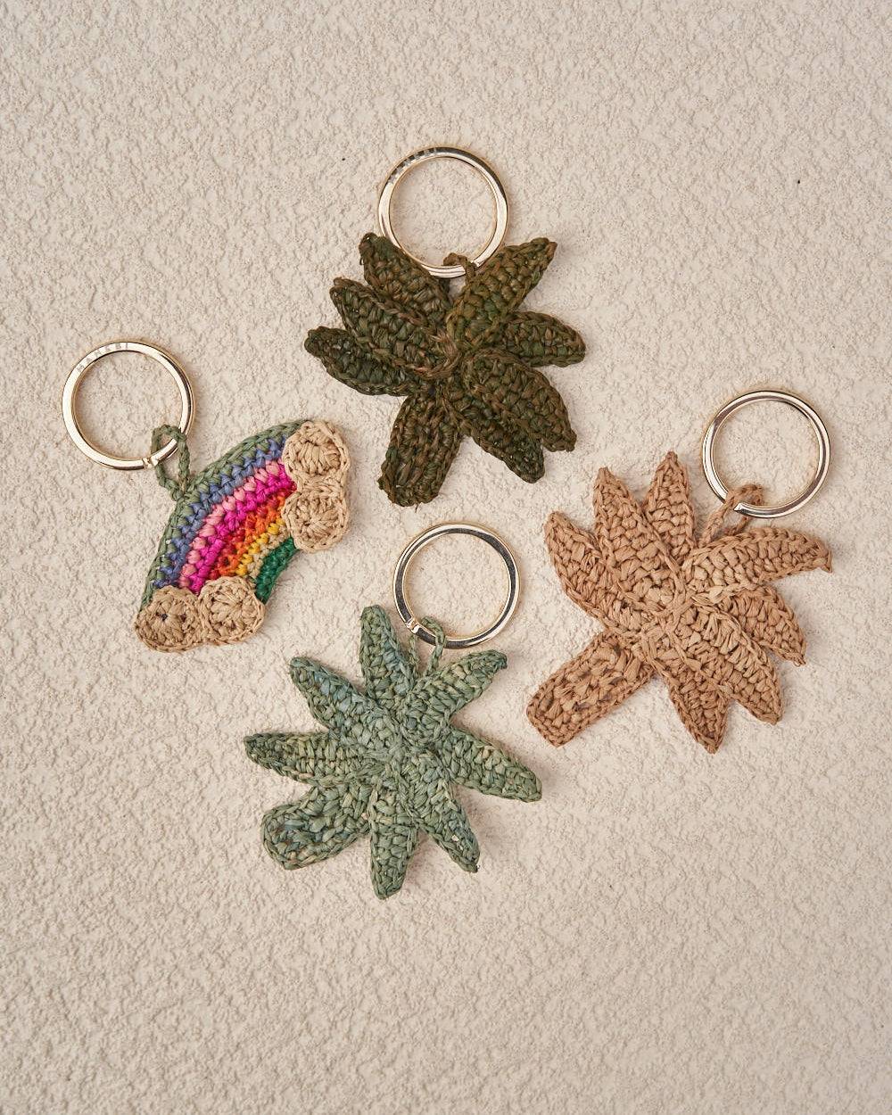 Manebí Raffia Palm Keyring - Made in Madagascar Dark Green Prezzo di fabbrica