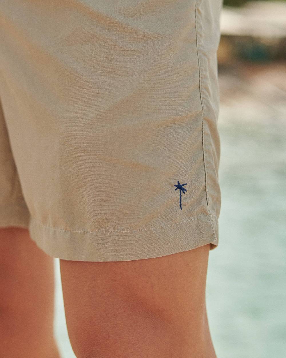 Manebí Solid Color Swim Shorts - Stone Washed Faded Beige Offerta Pasqua