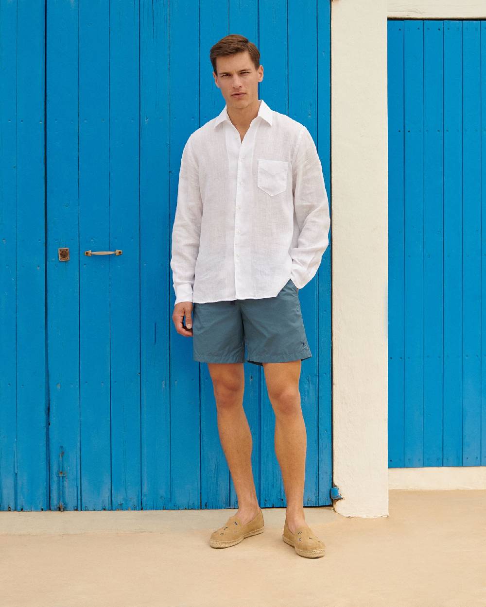 Manebí Solid Color Swim Shorts - Recycled Ultra Light Navy Blue Offerta San Valentino