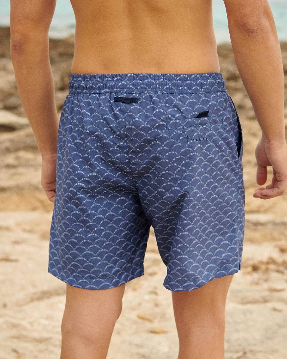 Manebí Sketched Waves Swim Shorts - Washed Print Navy Sketched Waves Latest fashion