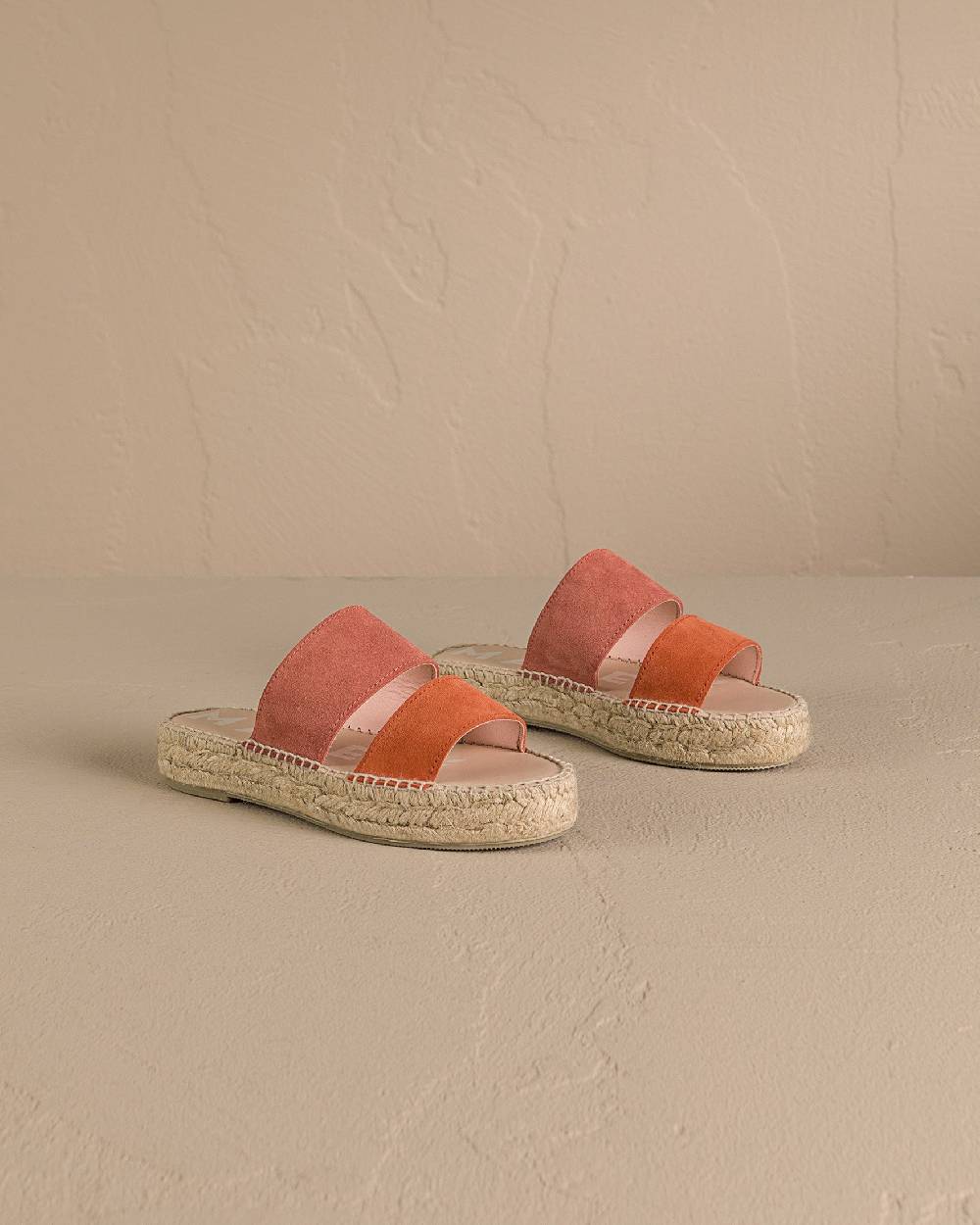 Manebí Suede Two Bands|Double Sole Sandals - Terracotta And Orange Rust Enormi risparmi