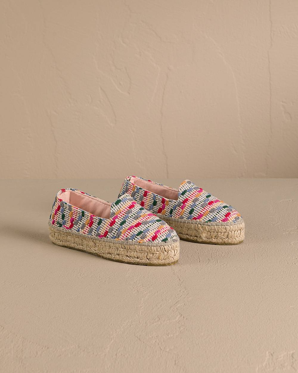 Manebí Cotton Jaquard|Double Sole Espadrilles - Multicolor Stripes Ultimo giorno