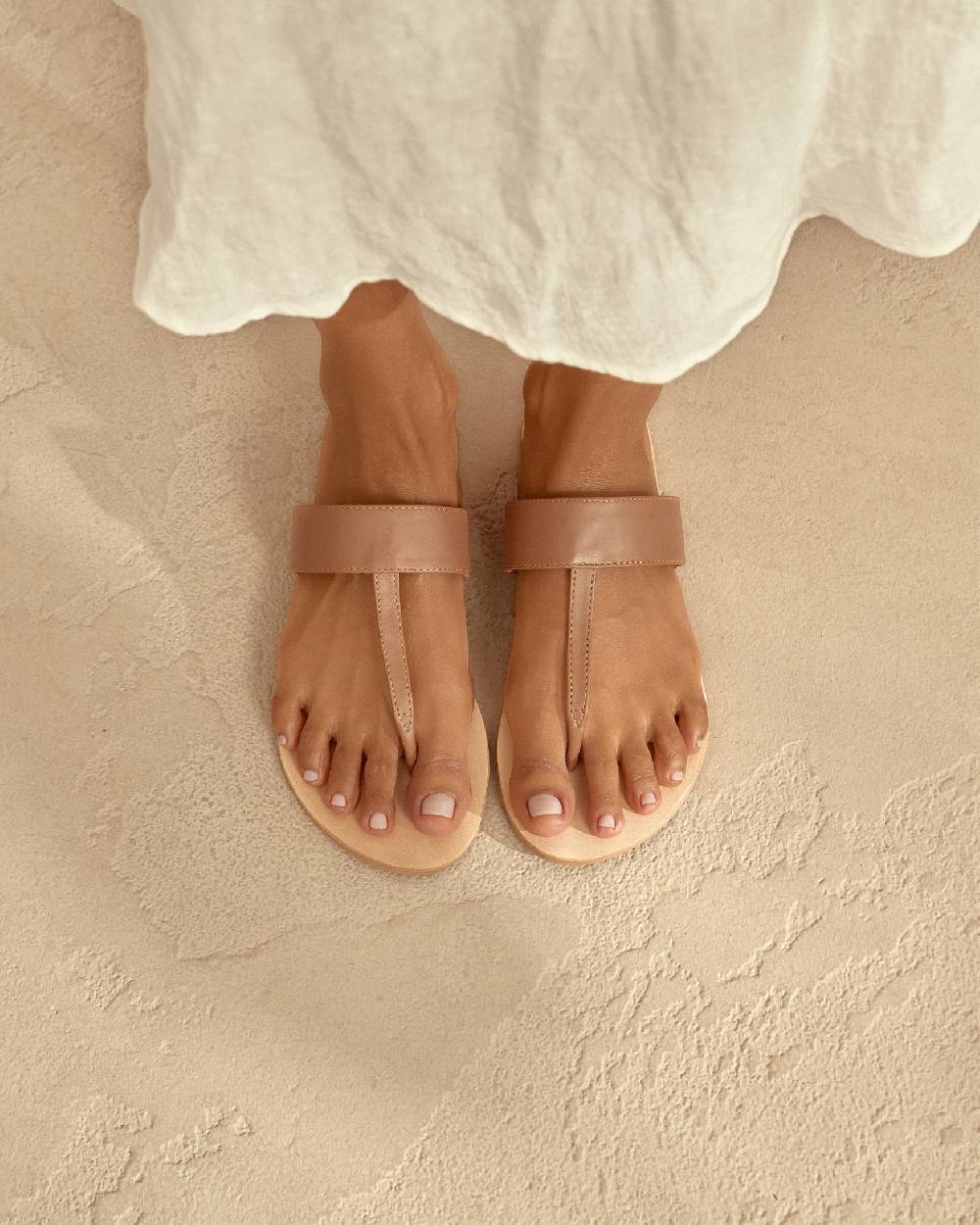 Manebí Leather Sandals - Canyon Tan Thongs Offerta speciale della fabbrica