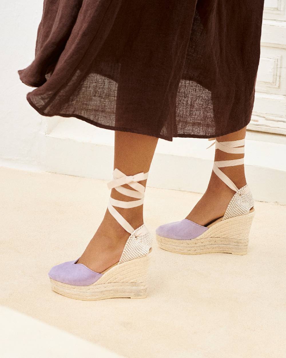 Manebí Soft Suede Heart-Shape|Wedge Espadrilles - Wisteria Lilac 2025