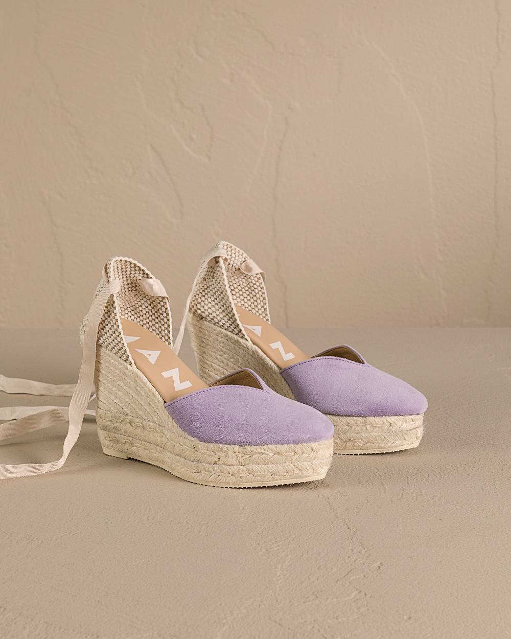 Manebí Soft Suede Heart-Shape|Wedge Espadrilles - Wisteria Lilac 2025