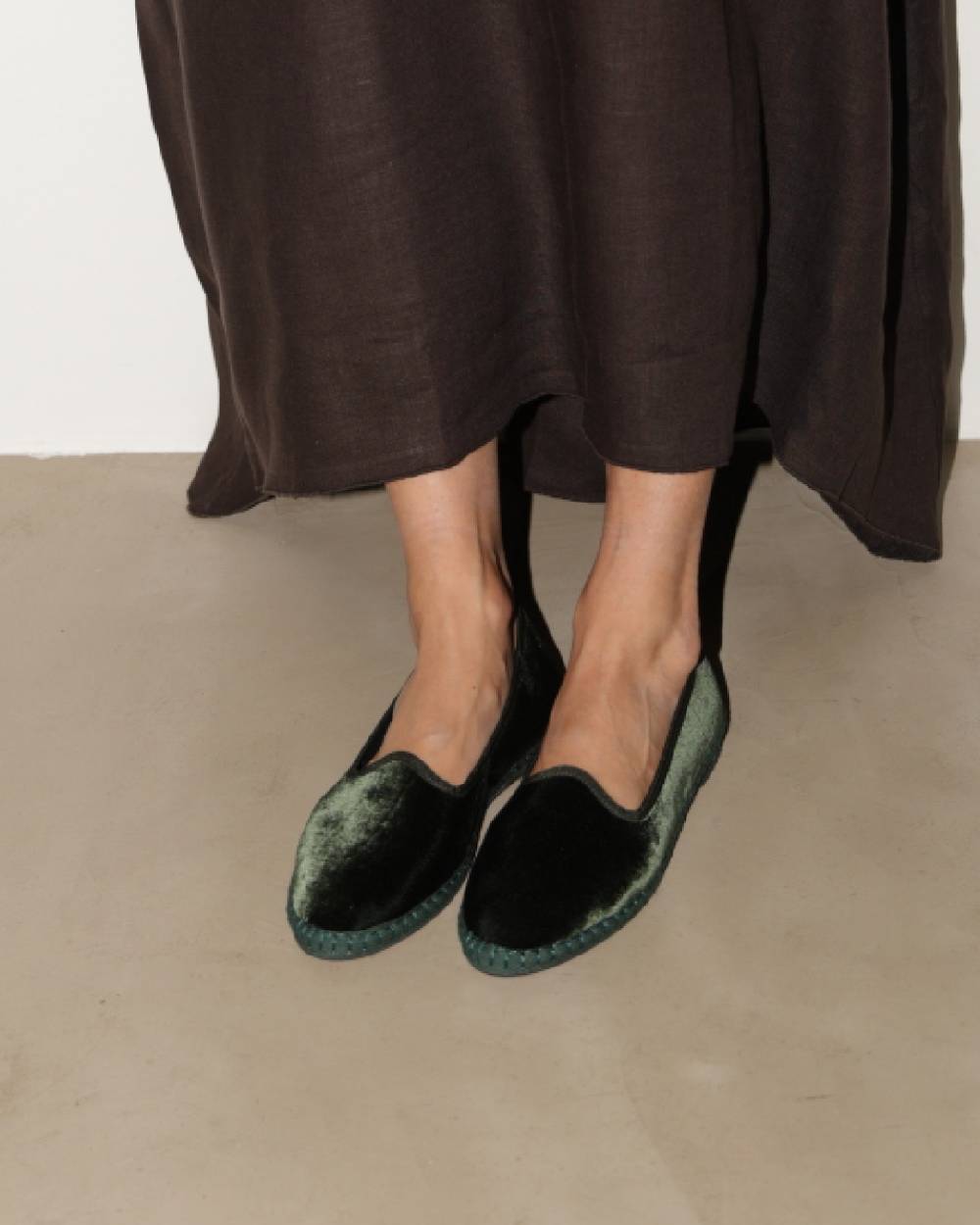 Manebí Friulane Demi in Velluto di Seta - Emerald Green Soddisfazione Garantita