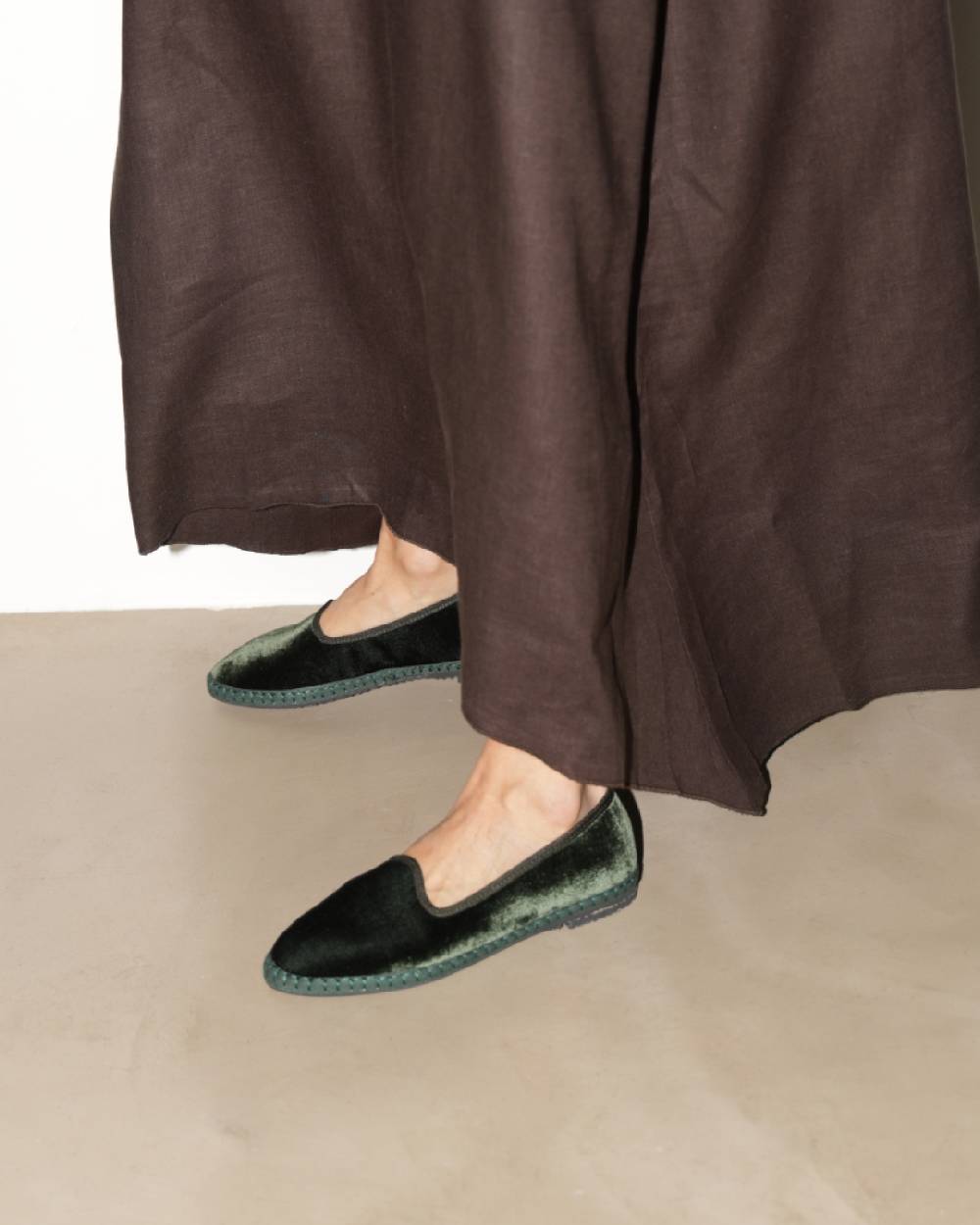 Manebí Friulane Demi in Velluto di Seta - Emerald Green Soddisfazione Garantita