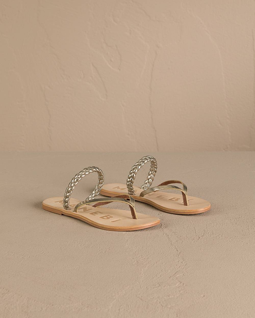 Manebí Leather Braid Thong Sandals - Platinum Negozi Online
