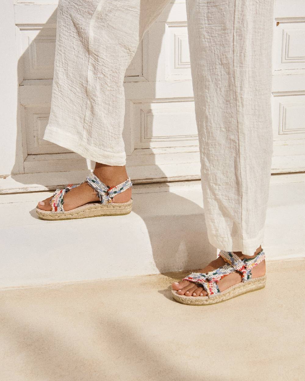 Manebí Cotton Jaquard Hiking Sandals - Multicolor Stripes Online