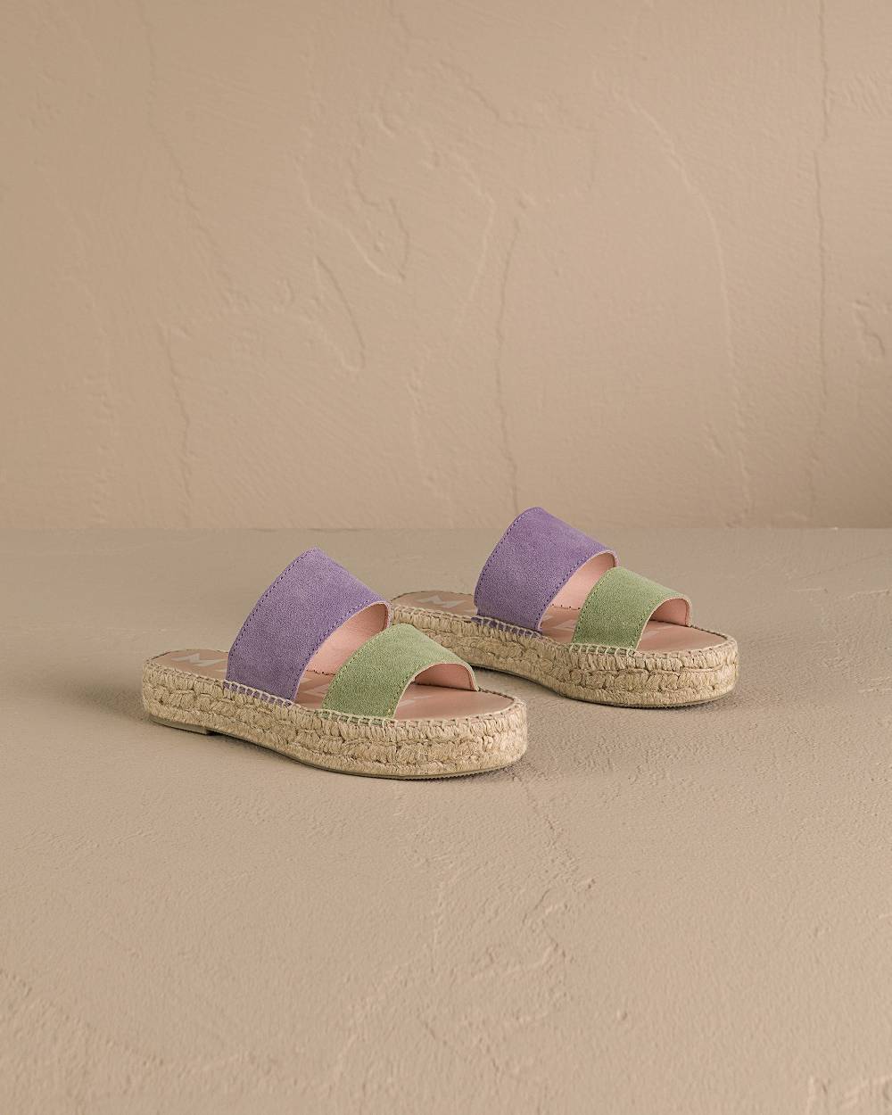 Manebí Suede Two Bands|Double Sole Sandals - Wisteria Lilac And Sage Outlet