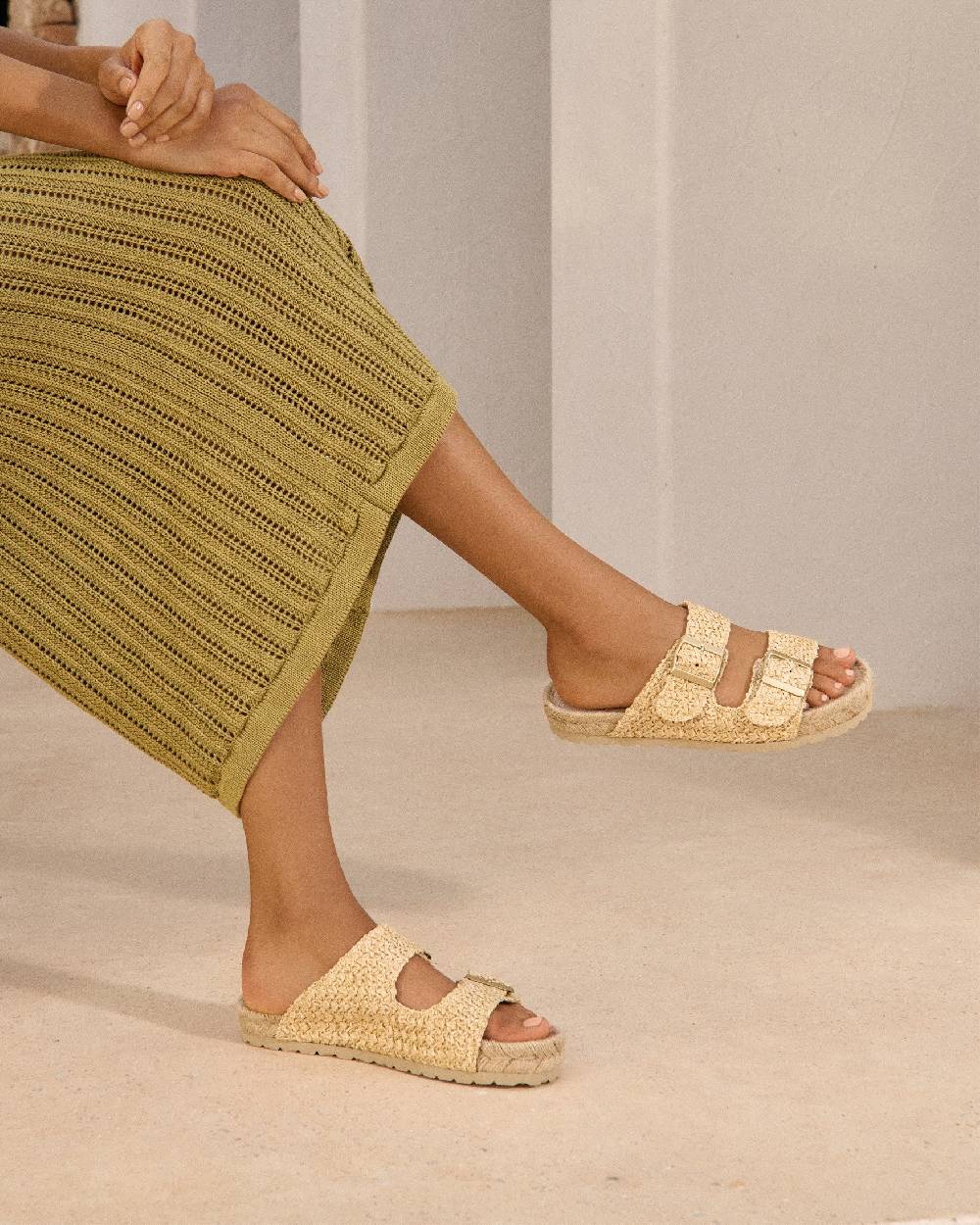 Manebí Raffia Nordic Sandals - Raffia Net Saldi