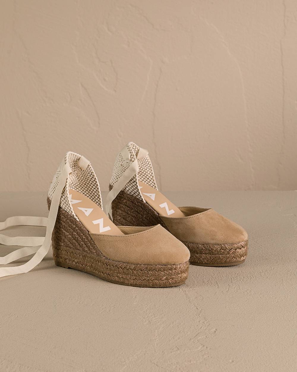 Manebí Soft Suede Wedge Espadrilles - Hamptons Vintage Taupe On Tone Hotsell