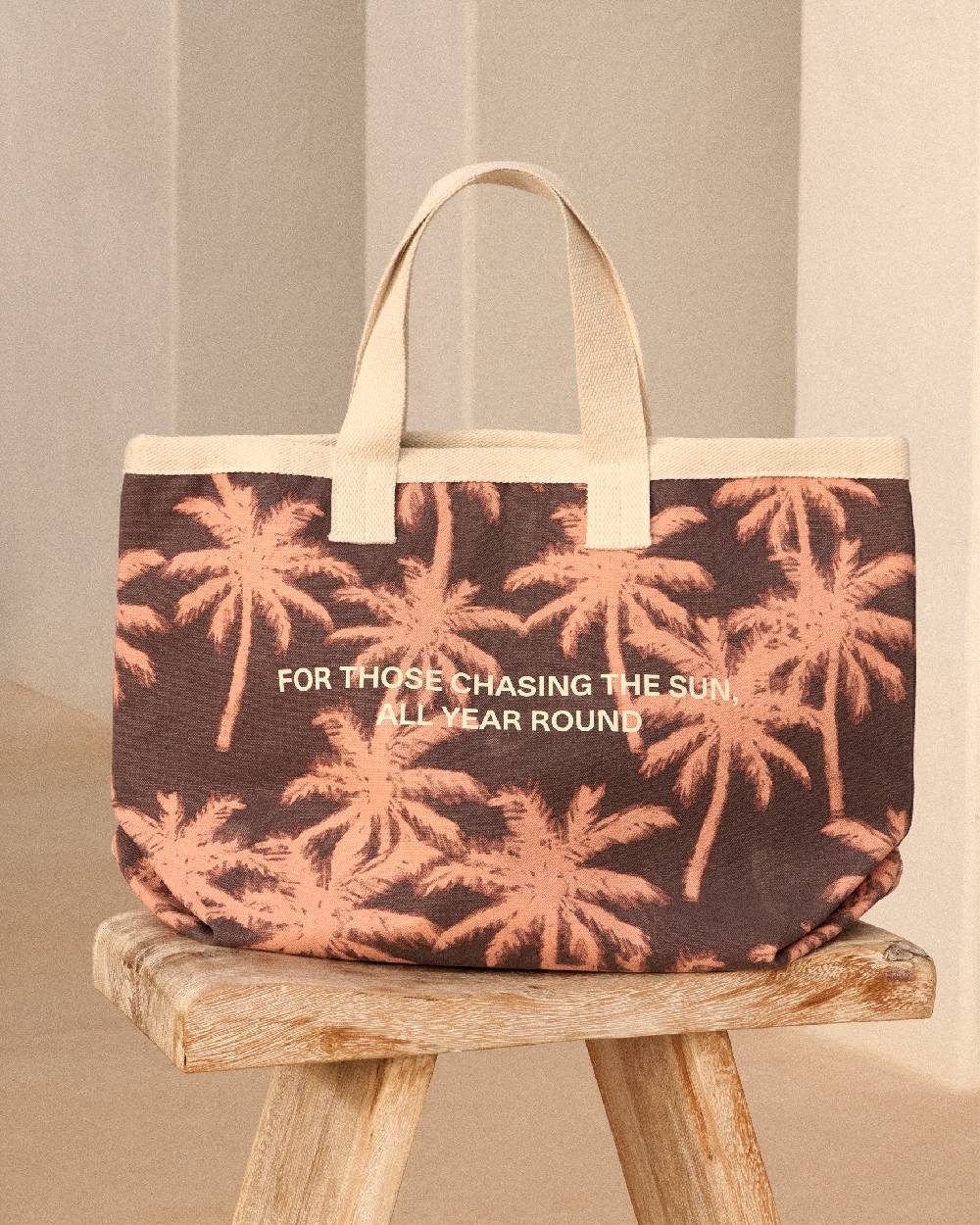 Manebí Canvas California Tote Bag - Cocoa \u0026 Orange Rust Maxi Palm Latest fashion