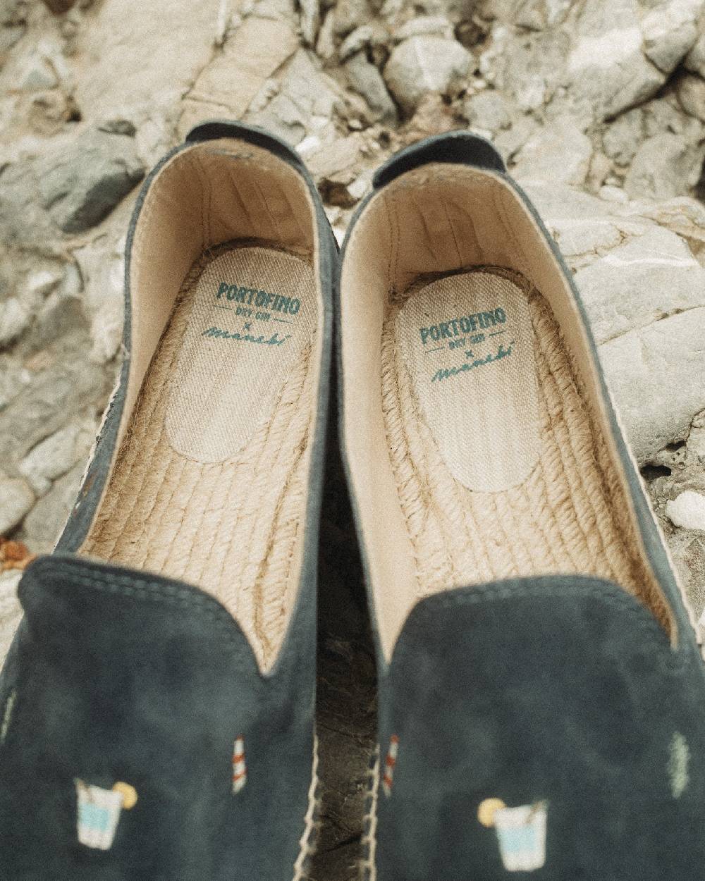 Manebí Espadrillas in Pelle Scamosciata - Portofino Dry Gin X Manebí Patriot Blue con Ricami Multicolor Lightning offer