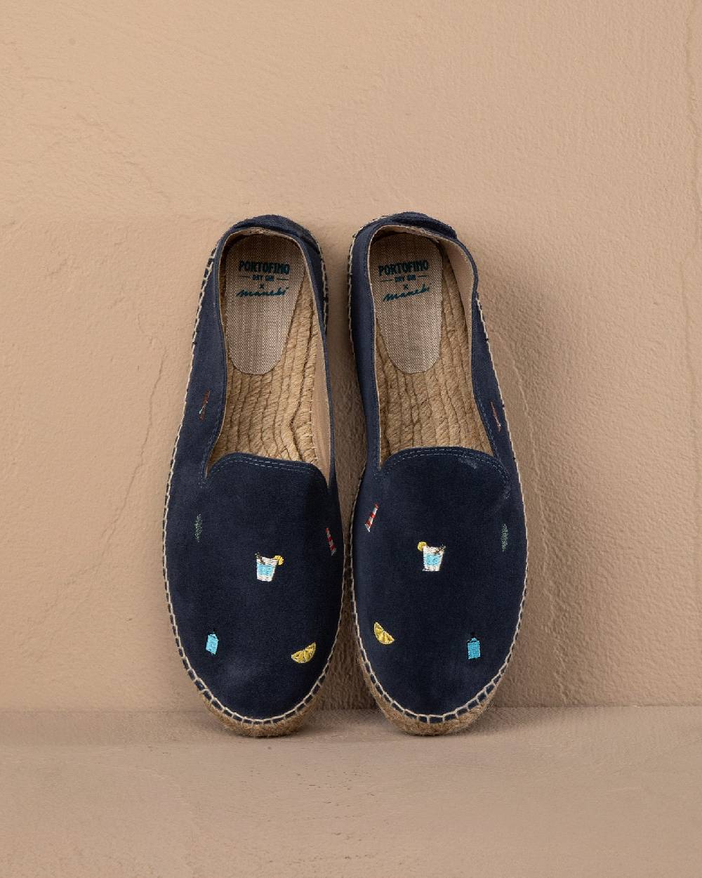 Manebí Espadrillas in Pelle Scamosciata - Portofino Dry Gin X Manebí Patriot Blue con Ricami Multicolor Lightning offer