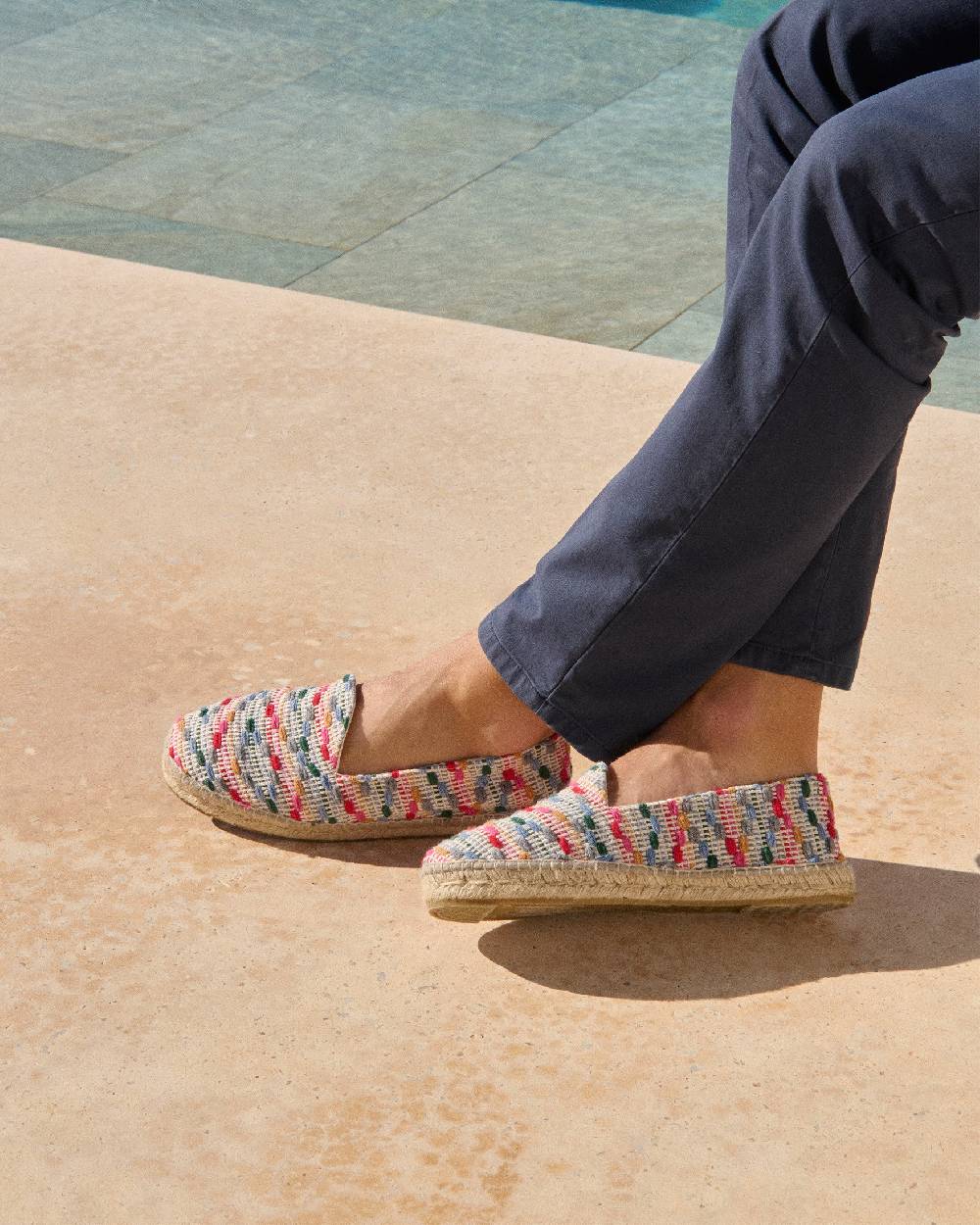 Manebí Cotton Jaquard Espadrilles - Multicolor Stripes Liquidazione