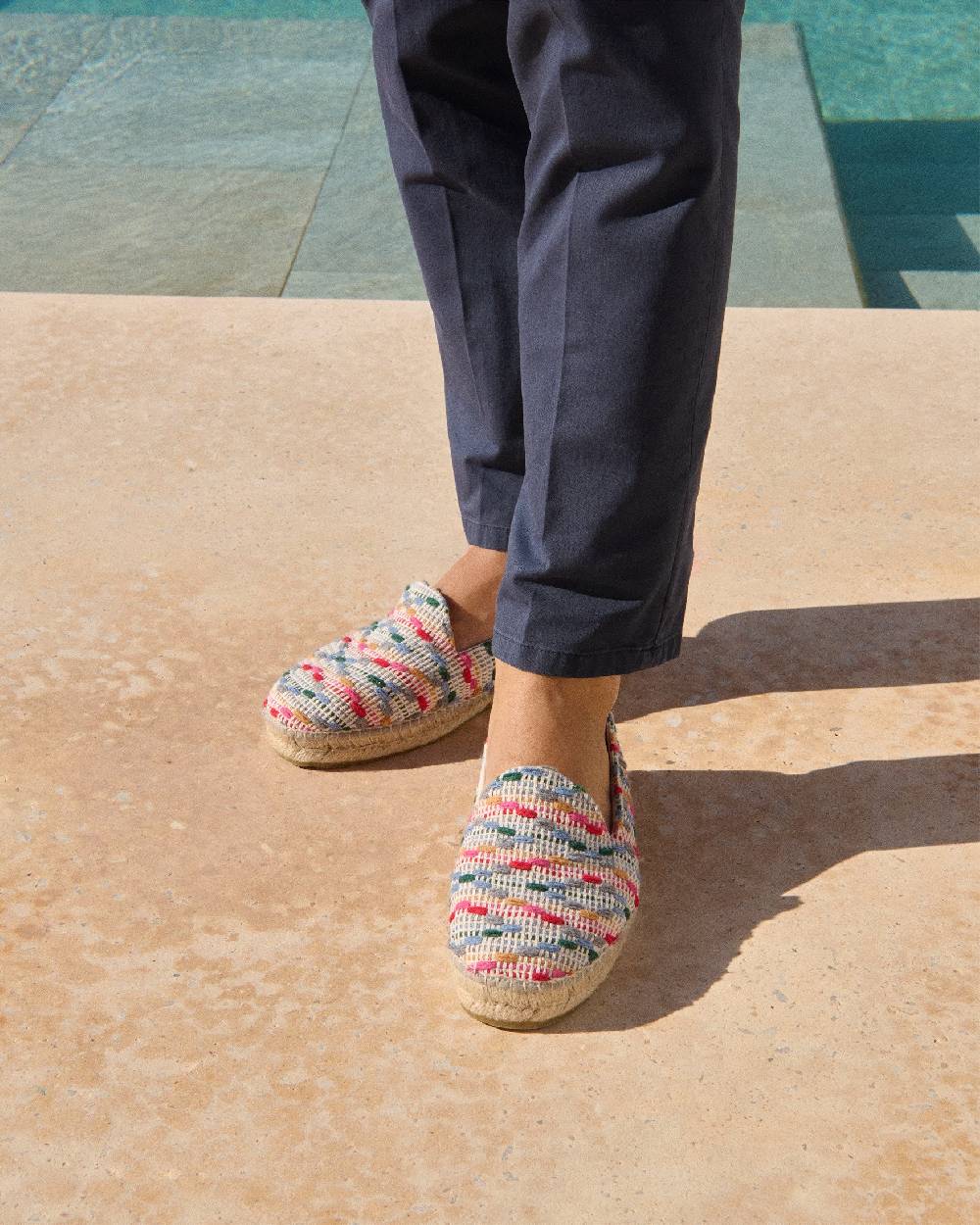 Manebí Cotton Jaquard Espadrilles - Multicolor Stripes Liquidazione