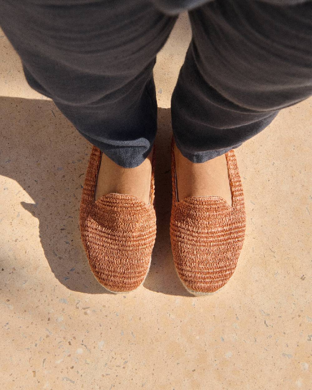 Manebí Raffia Stripes Espadrilles - Yucatán Orange Rust ACQUISTA ORA