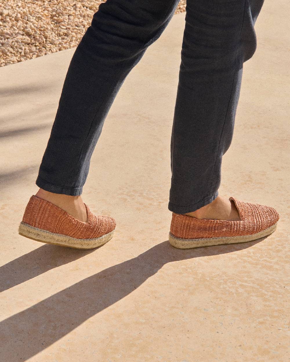 Manebí Raffia Stripes Espadrilles - Yucatán Orange Rust ACQUISTA ORA