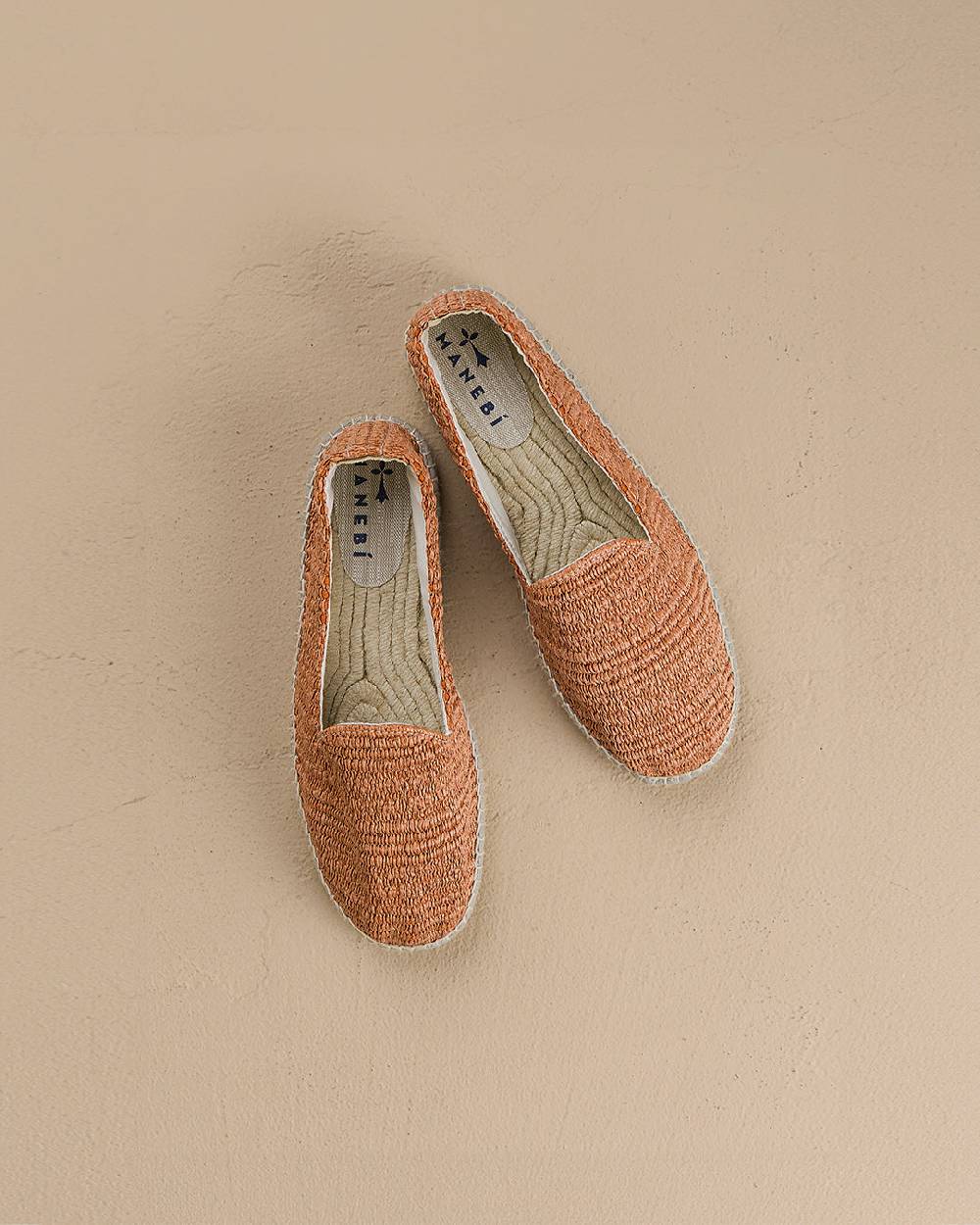 Manebí Raffia Stripes Espadrilles - Yucatán Orange Rust ACQUISTA ORA