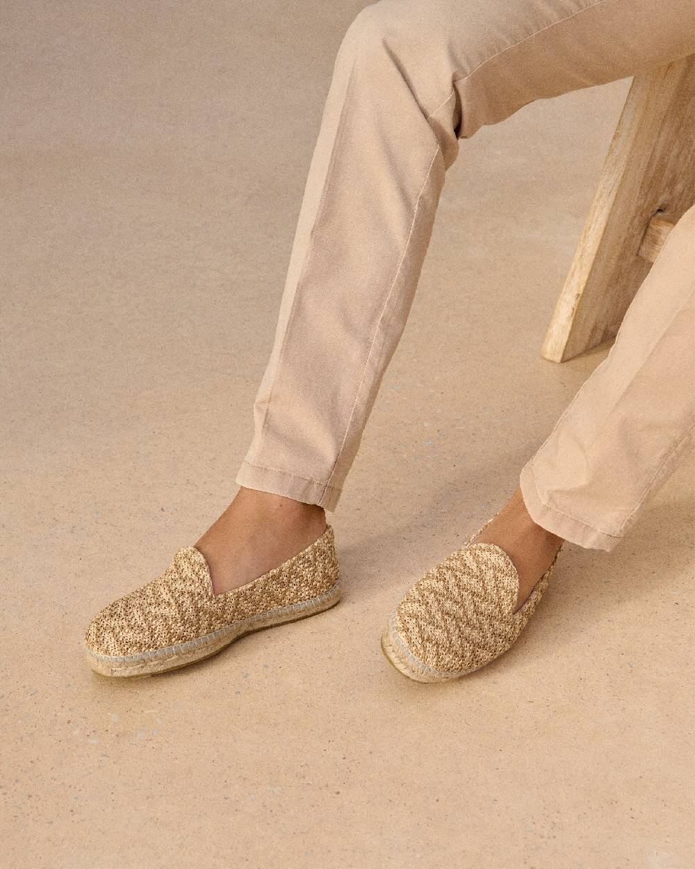 Manebí Raffia Zig Zag Espadrilles - Cream \u0026 Natural Latest stili