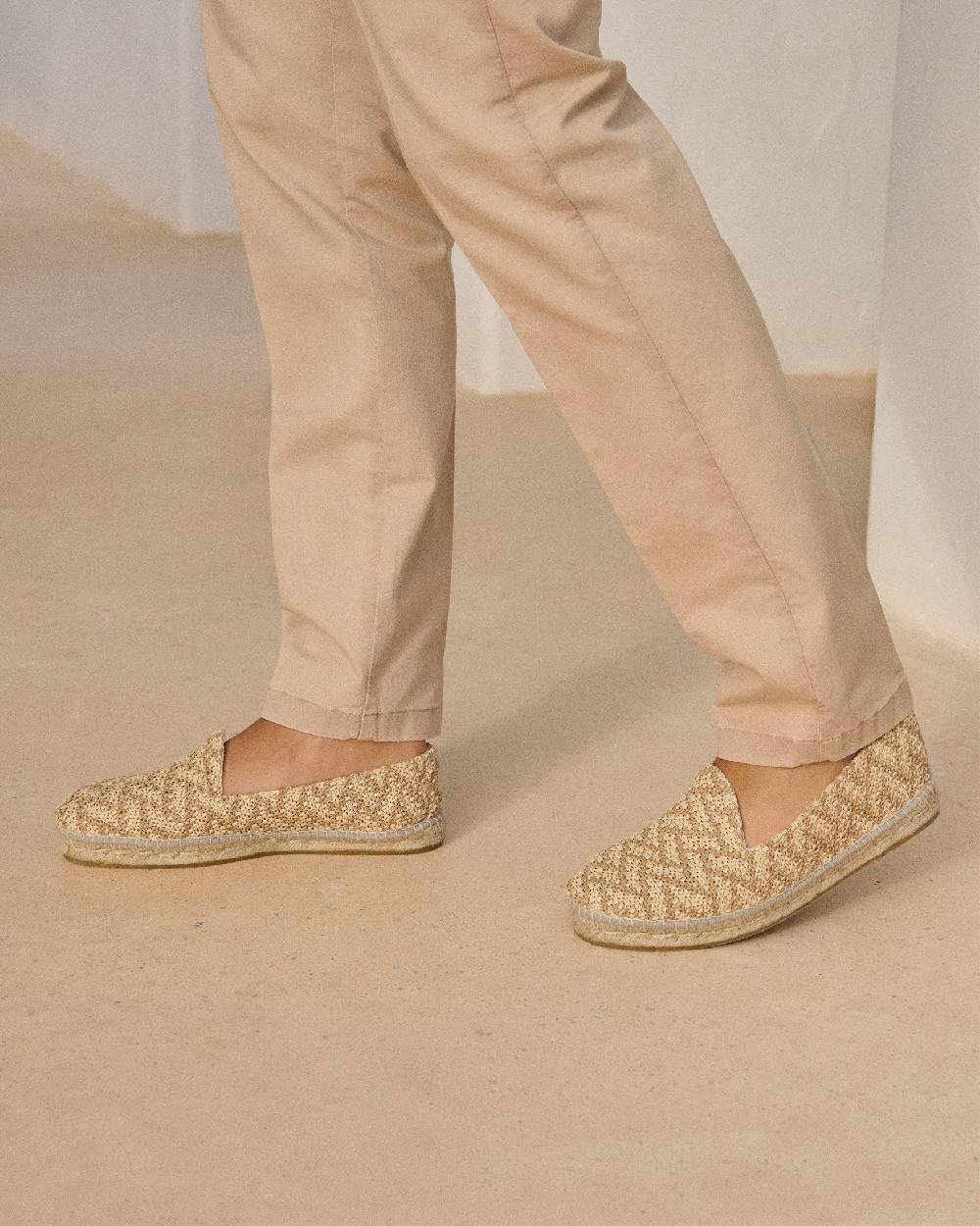 Manebí Raffia Zig Zag Espadrilles - Cream \u0026 Natural Latest stili