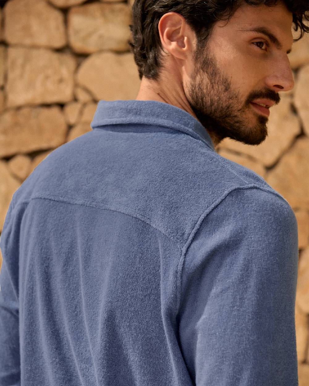 Manebí Organic Terry Cotton|Antonello Polo Shirt - Long Sleeve Petrole Fino al 65% di sconto