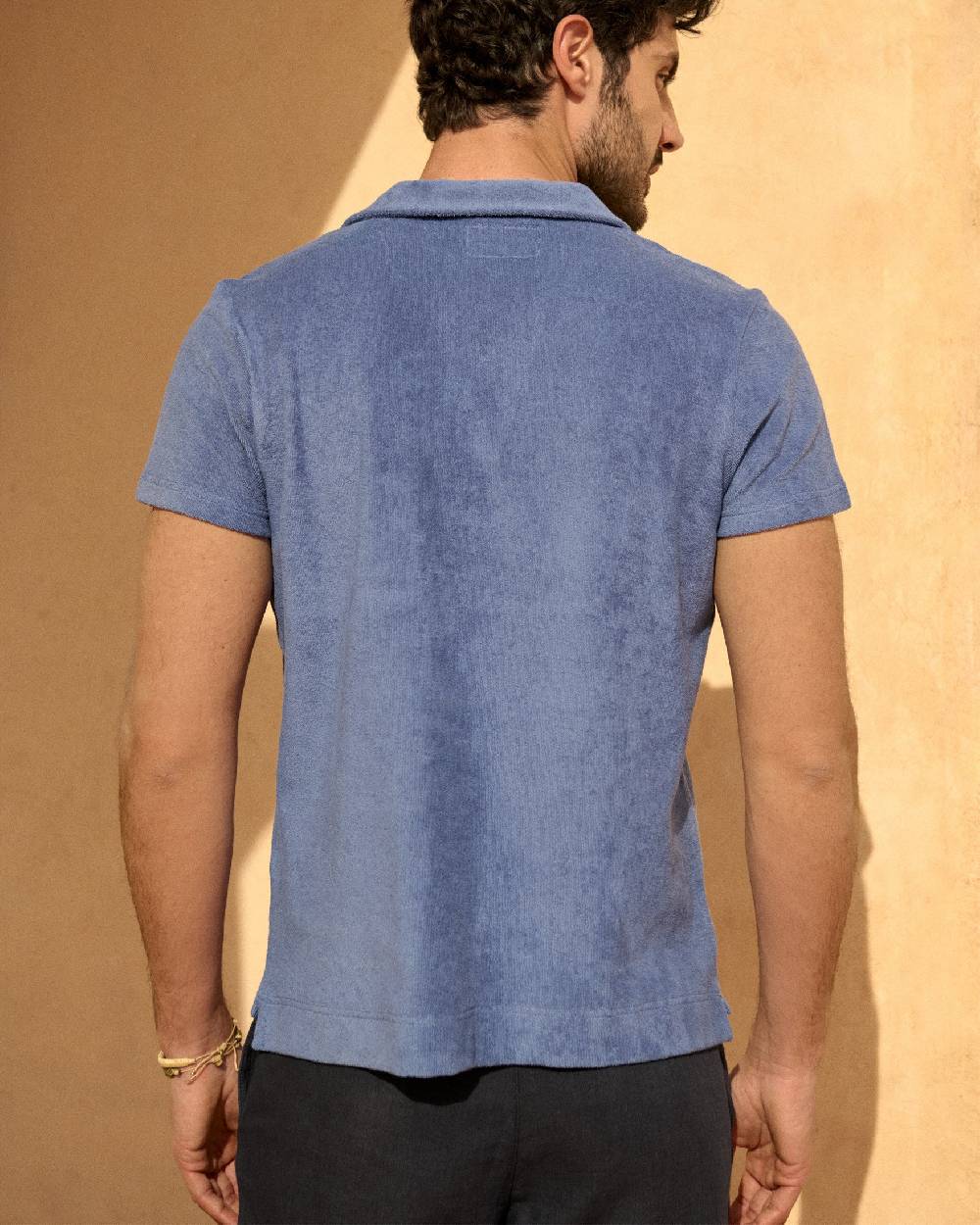 Manebí Organic Terry Cotton|Olive Polo Shirt - Short Sleeves Petrole Offerta speciale della fabbrica