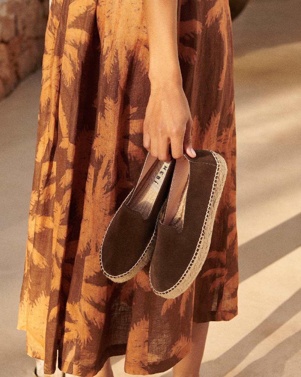 Manebí Suede Double Sole Espadrilles - Hamptons Cocoa Sostegno trimestrale
