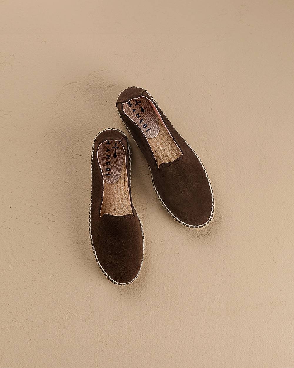 Manebí Suede Double Sole Espadrilles - Hamptons Cocoa Sostegno trimestrale