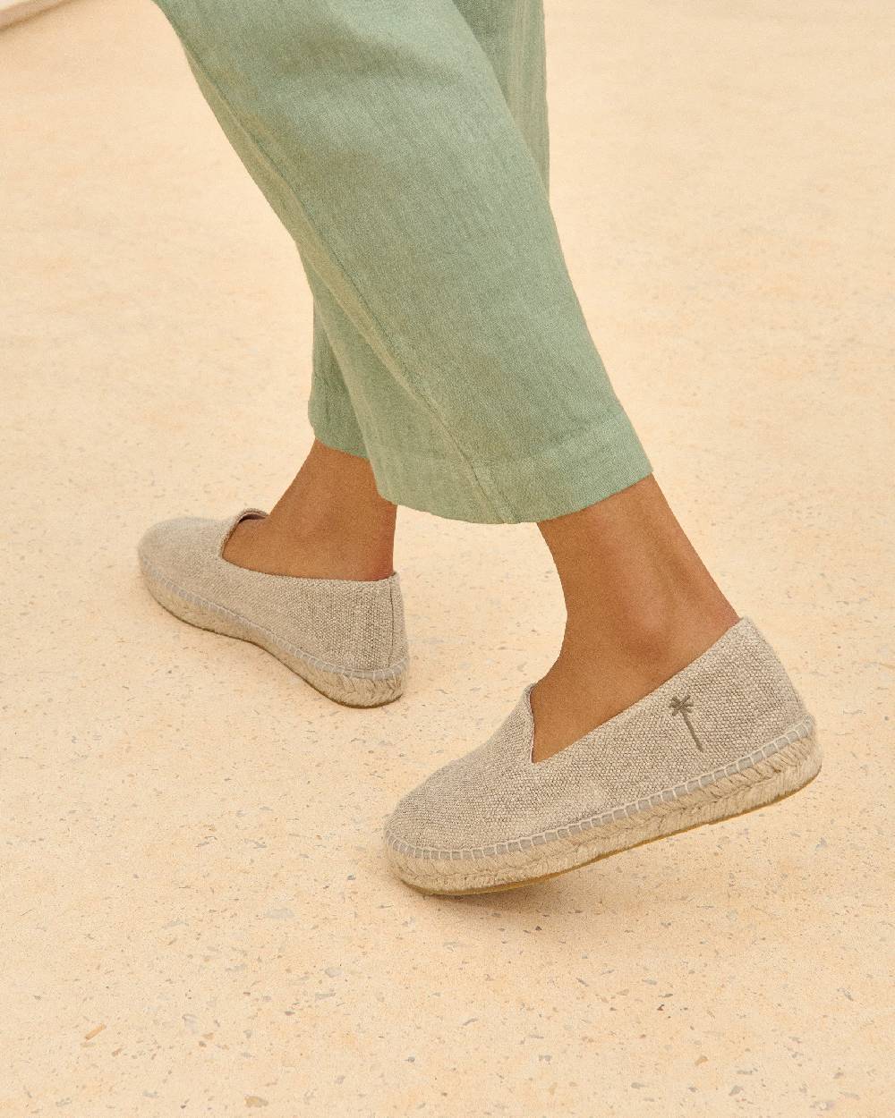 Manebí Organic Linen Flat Espadrilles - La Havana Natural Officina