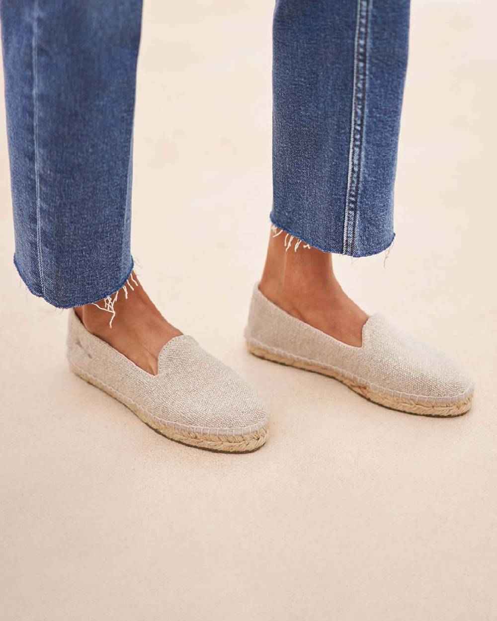 Manebí Organic Linen Flat Espadrilles - La Havana Natural Officina