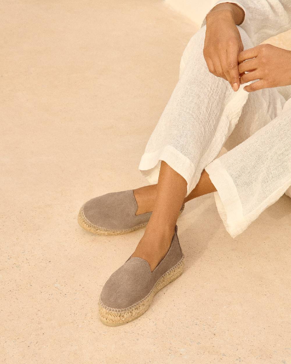 Manebí Espadrillas con doppia suola - Hamptons - Coco Brown Black Friday Prezzi