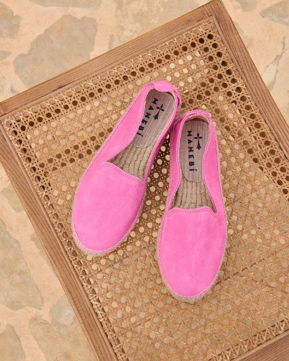 Manebí Espadrillas con doppia suola in pelle scamosciata - Hamptons - Bold Pink Duty-free