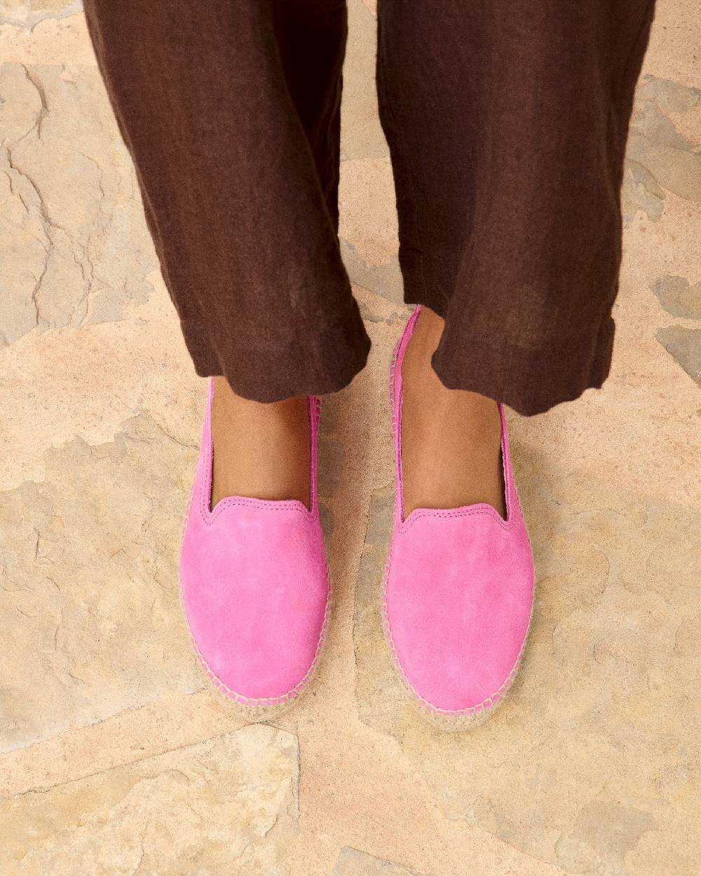 Manebí Espadrillas con doppia suola in pelle scamosciata - Hamptons - Bold Pink Duty-free
