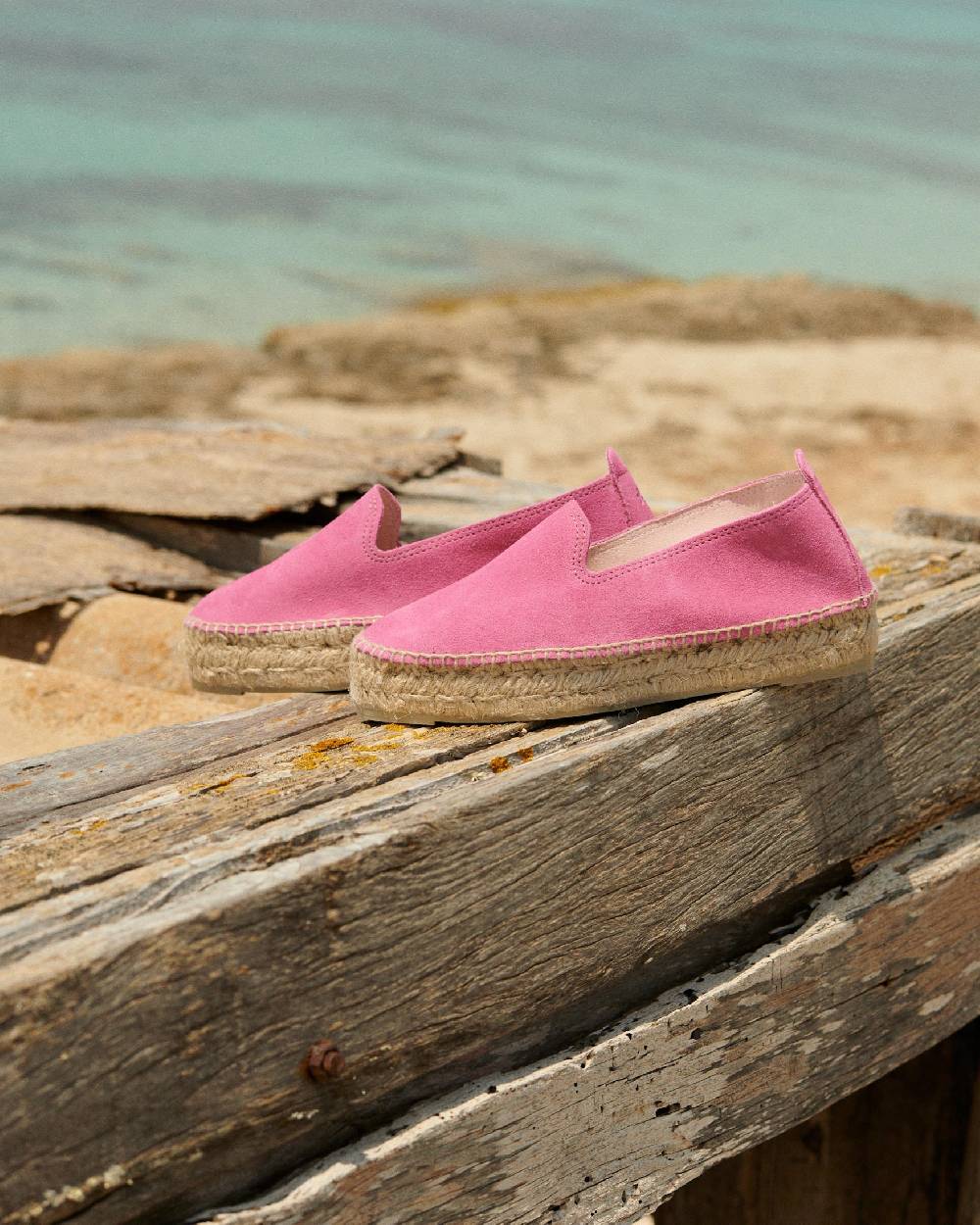 Manebí Espadrillas con doppia suola in pelle scamosciata - Hamptons - Bold Pink Duty-free